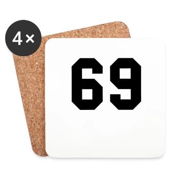 Numéro 69 - Dessous de verre (lot de 4) - blanc - Devant
