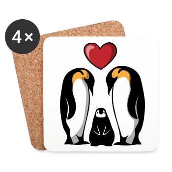 Penguin family Penguin family - Coasters (set of 4) - white - Front