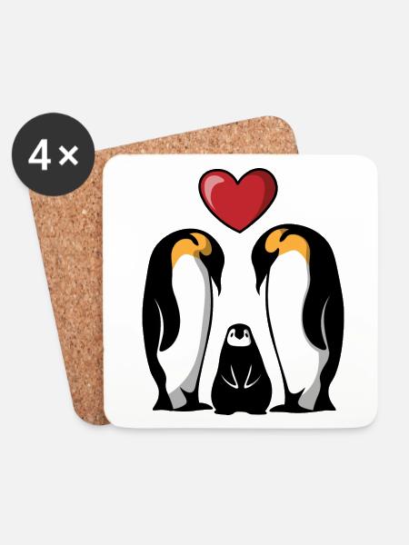 Penguin family. Penguins Penguin family - Brikker (sett med 4) - hvit
