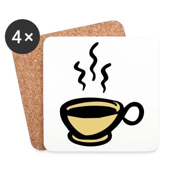 Kaffee Kaffeetasse cup of coffee - Untersetzer (4er-Set) - Weiß - Vorne