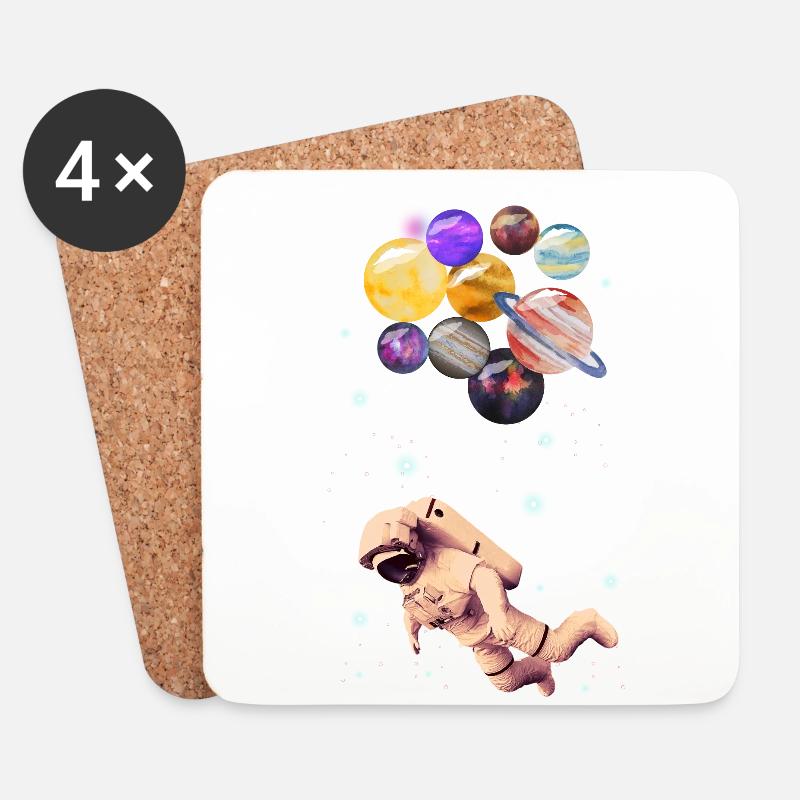 Planetary Astronauts - Coasters (set of 4) - white