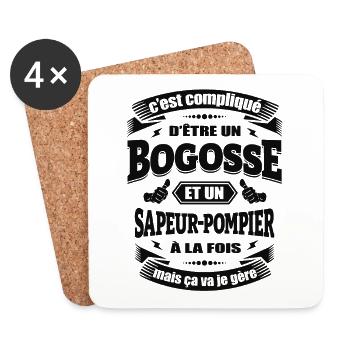 BOGOSSE ET SAPEUR-POMPIER À LA FOIS - Dessous de verre (lot de 4) - blanc - Devant