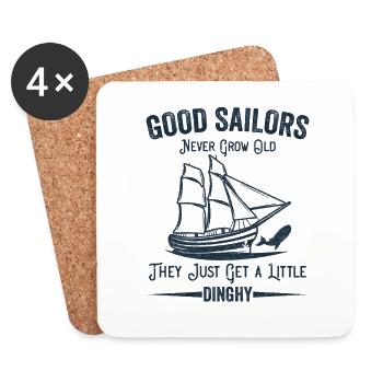 Les bons marins n’ont jamais de vieille citation de voile humoristique - Dessous de verre (lot de 4) - blanc - Devant