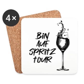 Spritztour Apero Cocktail Aperitif Getränk - Untersetzer (4er-Set) - Weiß - Vorne