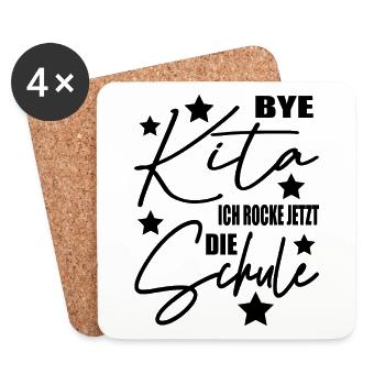 Bye Kita Ich rocke Jetzt die Schule - Untersetzer (4er-Set) - Weiß - Vorne