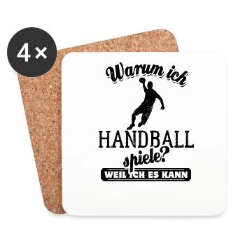 Warum ich Handball spiele? Weil ich es kann - Untersetzer (4er-Set) - Weiß - Vorne