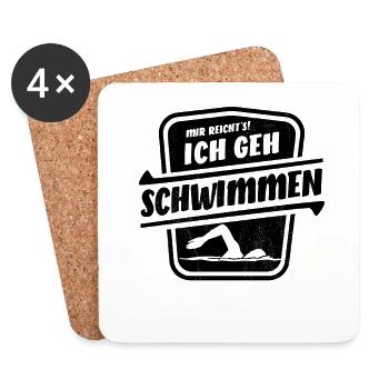 Mir reicht's ich geh schwimmen - Kraul Stil - Untersetzer (4er-Set) - Weiß - Vorne