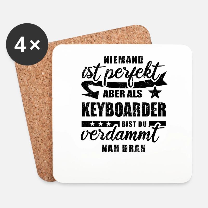 Niemand ist perfekt - Keyboarder - Spruch - Untersetzer (4er-Set) - Weiß