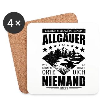 Leg dich nicht mit einem Allgäuer an - Spruch - Untersetzer (4er-Set) - Weiß - Vorne