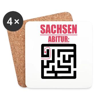 Abitur Abschluss Prüfung Sprüche lustig Sachsen - Untersetzer (4er-Set) - Weiß - Vorne