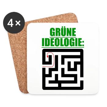 Witze Grüne Die Grünen Habeck Baerbock Partei Öko - Untersetzer (4er-Set) - Weiß - Vorne