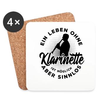 Ein Leben ohne Klarinette ist möglich aber sinnlos - Untersetzer (4er-Set) - Weiß - Vorne