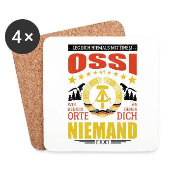 Leg dich nicht mit einem Ossi an, wir kennen Orte - Untersetzer (4er-Set) - Weiß - Vorne
