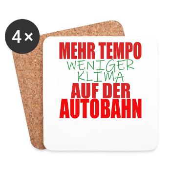 Tempolimit Autobahn Grüne Freiheit Verbot Diesel - Untersetzer (4er-Set) - Weiß - Vorne