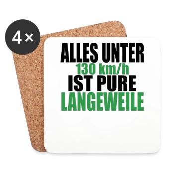 Tempolimit Autobahn Grüne Freiheit Verbot Diesel - Untersetzer (4er-Set) - Weiß - Vorne