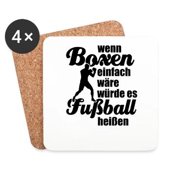 Wenn Boxen einfach wäre würde es Fußball heißen - Untersetzer (4er-Set) - Weiß - Vorne