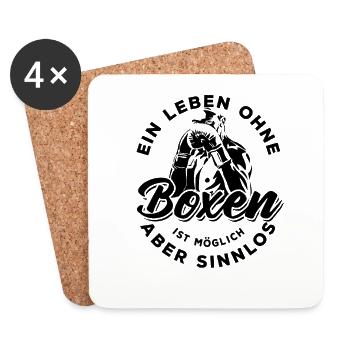 Ein Leben ohne Boxen ist möglich aber sinnlos - Untersetzer (4er-Set) - Weiß - Vorne