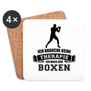 Ich brauche keine Therapie ich muss nur Boxen - Untersetzer (4er-Set) - Weiß - Vorne