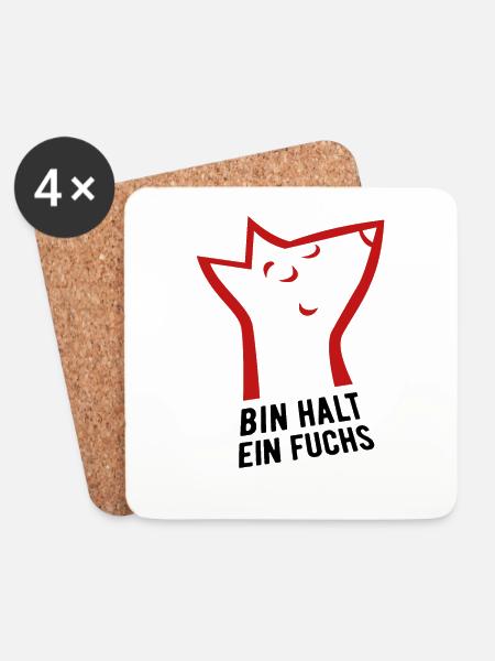 Bin halt ein Fuchs - schlau, cool & clever - Untersetzer (4er-Set) - Weiß