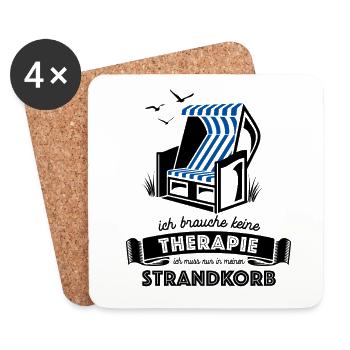 Ich brauche keine Therapie - Strandkorb - Untersetzer (4er-Set) - Weiß - Vorne