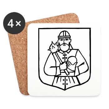 Wappen "Heldsdorf" in Siebenbürgen s/w - Untersetzer (4er-Set) - Weiß - Vorne