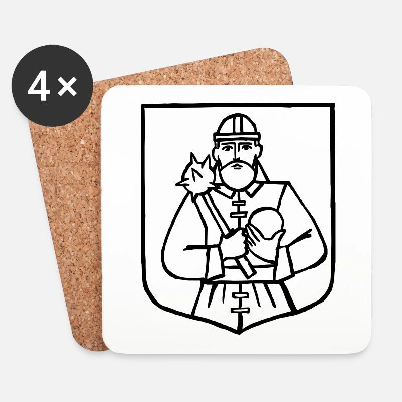Wappen "Heldsdorf" in Siebenbürgen s/w - Untersetzer (4er-Set) - Weiß