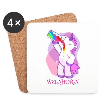 Weinhorn - Untersetzer (4er-Set) - Weiß - Vorne