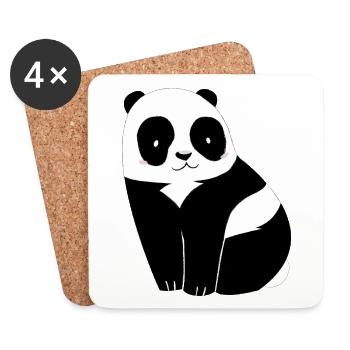 Little panda - Coasters (set of 4) - white - Front