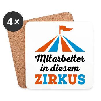 Mitarbeiter - Untersetzer (4er-Set) - Weiß - Vorne