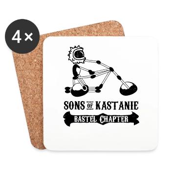 Kastanienmännchen - Motocycliste du Chapitre de Bastel - Dessous de verre (lot de 4) - blanc - Devant