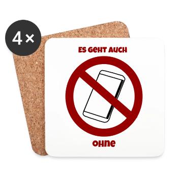 Handy stopp - Untersetzer (4er-Set) - Weiß - Vorne
