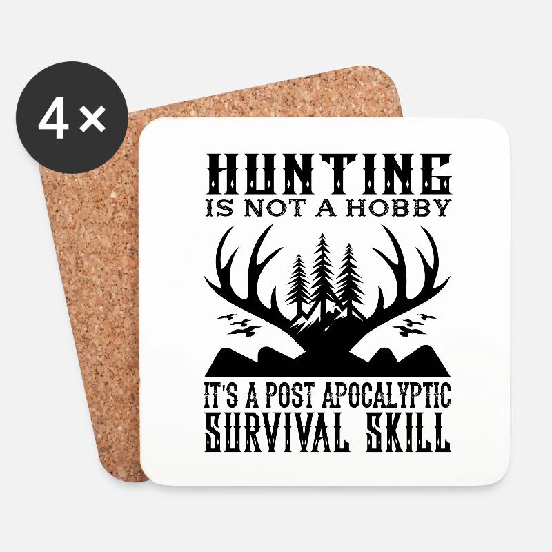 Hunting survival skill - Untersetzer (4er-Set) - Weiß