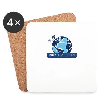 Pilote Chemtrail - Énonciations drôles de Chemtrail - Dessous de verre (lot de 4) - blanc - Devant