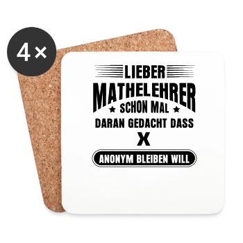 Mathe Sprüche Mathe Lustig X Anonym - Untersetzer (4er-Set) - Weiß - Vorne