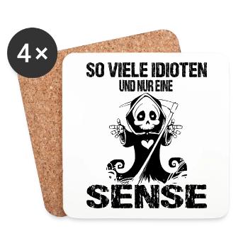 Spruch - Untersetzer (4er-Set) - Weiß - Vorne