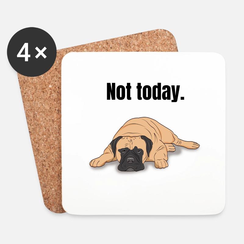 Bullmastiff Geschenk - Untersetzer (4er-Set) - Weiß