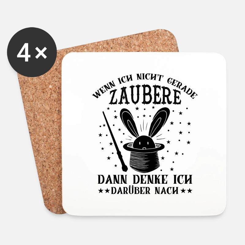Zauberei Zauberer Zaubern Sprüche - Untersetzer (4er-Set) - Weiß