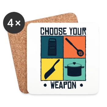 Culinary art Chef Star Chef - Coasters (set of 4) - white - Front