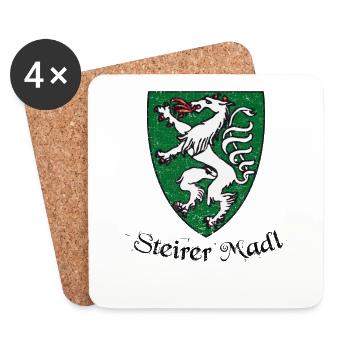 Steirer Madl Steiermark Österreich Geschenkidee - Untersetzer (4er-Set) - Weiß - Vorne