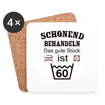 Schonend Behandeln Geschenk zum 60. Geburtstag - Untersetzer (4er-Set) - Weiß - Vorne