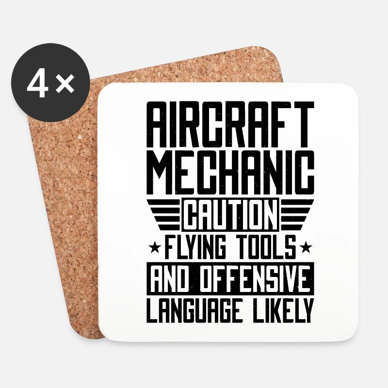 Fluggerätmechaniker Flugzeug Mechaniker Geschenk - Untersetzer (4er-Set) - Weiß