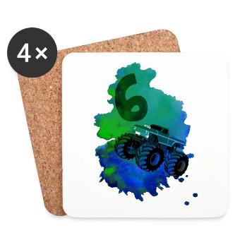6th birthday - 6- 6- years- 6 years old - Coasters (set of 4) - white - Front