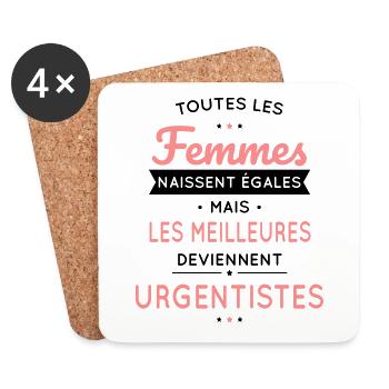 Femmes égales meilleures deviennent urgentistes - Dessous de verre (lot de 4) - blanc - Devant