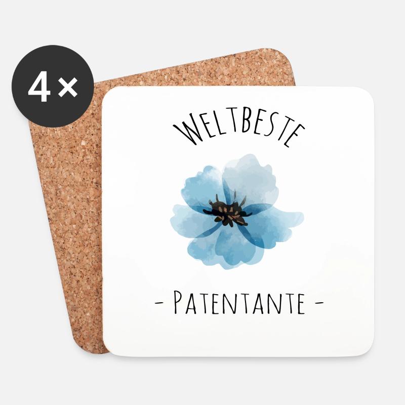 Weltbeste Patentante - Untersetzer (4er-Set) - Weiß