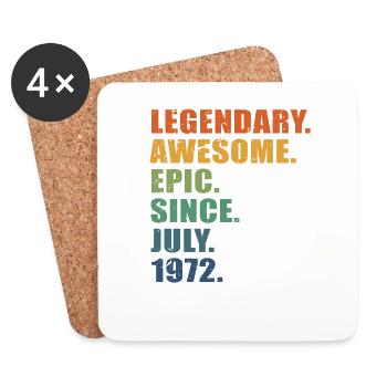 50e anniversaire, juillet 1972, 50e anniversaire - Dessous de verre (lot de 4) - blanc - Devant