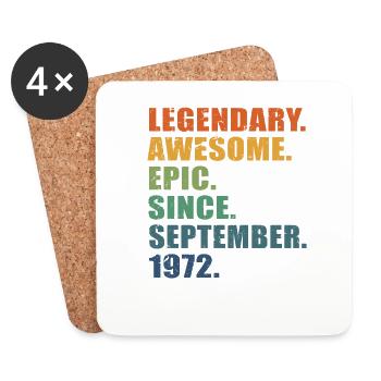 50e anniversaire, septembre 1972, 50e anniversaire - Dessous de verre (lot de 4) - blanc - Devant