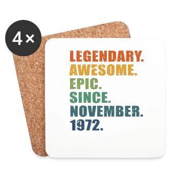 50e anniversaire, novembre 1972, 50e anniversaire - Dessous de verre (lot de 4) - blanc - Devant