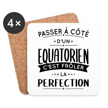 Equatorien - Frôler la perfection - Equateur - Dessous de verre (lot de 4) - blanc - Devant