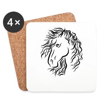 Awesome Horse Graphic Horseback Riding, Equestrian - Coasters (set of 4) - white - Front