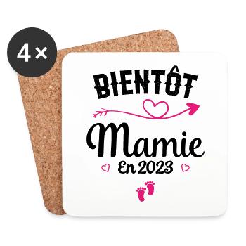 Bientôt future Mamie 2023 - Dessous de verre (lot de 4) - blanc - Devant